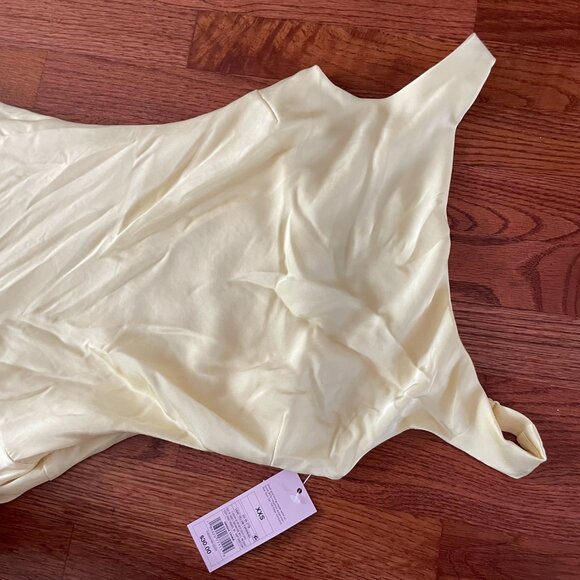 Butter Yellow Satin Mini Sheath Dress XXS BNWT - Picture 4 of 5